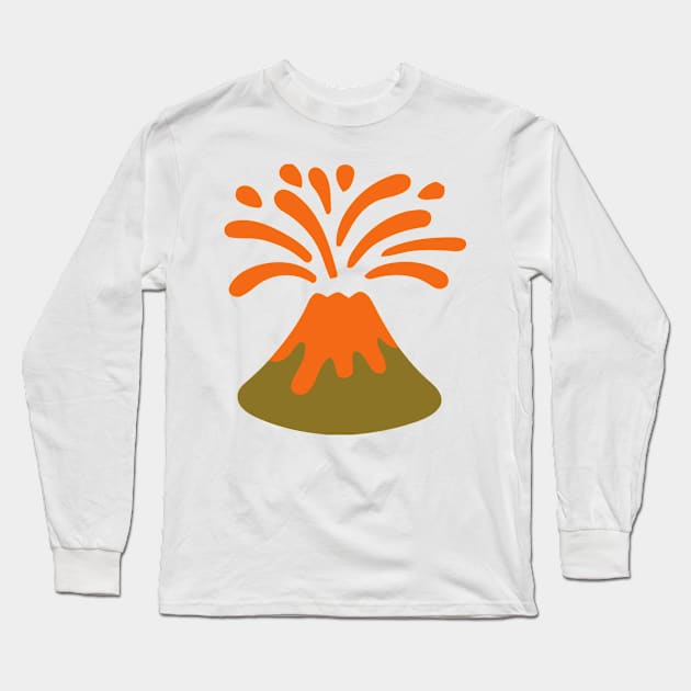 Volcano Erupting Emoticon Long Sleeve T-Shirt by AnotherOne